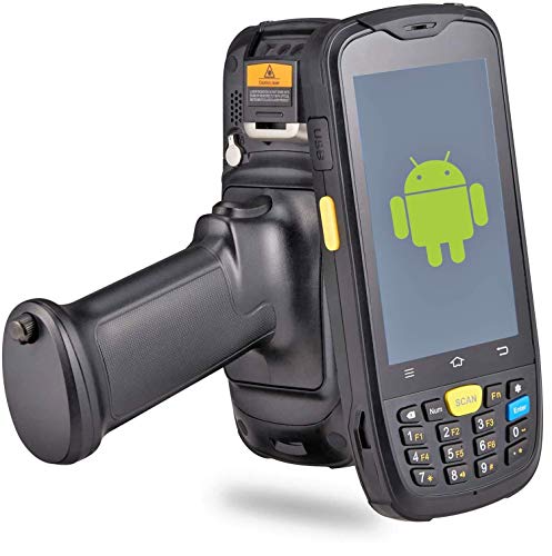 Android Scanner Handheld Pistol Grip, 2D/1D Barcode Reader, Numeric Keypad, Trigger Handle, WiFi, 4G, GPS, Wireless Android Barcode Scanner 2D/1D for Warehouse Inventory (Renewed)