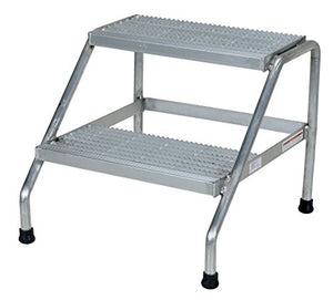 Vestil Aluminum Two Step Stand - Welded, 24-9/16" x 22-13/16" x 20