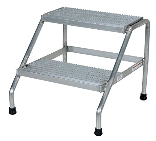 Vestil Aluminum Two Step Stand - Welded, 24-9/16" x 22-13/16" x 20