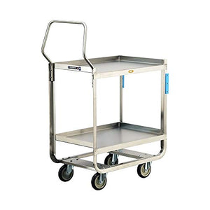 Lakeside Manufacturing Handler Series Utility Cart, Stainless Steel, 2 Shelves, 1000 lb. Capacity