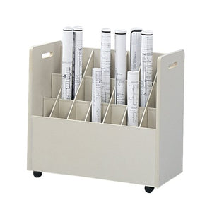 Safco Products 3043 Mobile Roll File, 21 Compartment, Putty