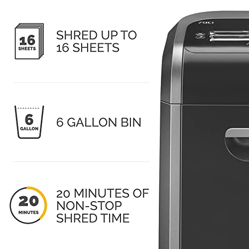 Fellowes Powershred 79Ci 16-Sheet Crosscut Paper Shredder