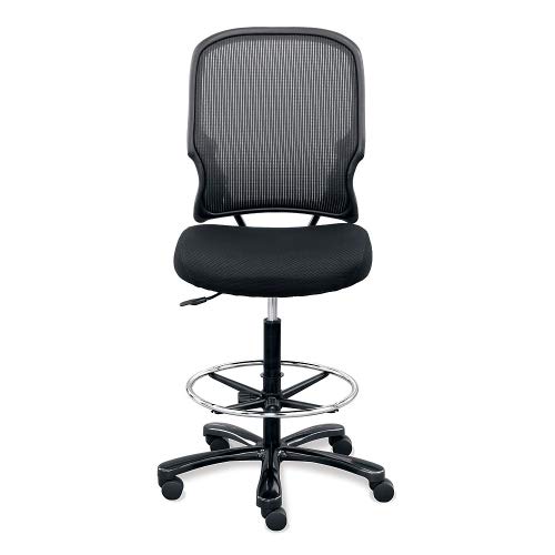 Big and Tall Memory Foam Stool with Black Mesh Back and Black Frame - NBF Signature Series Linear Collection