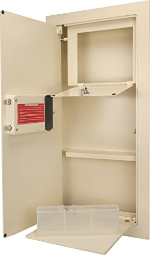 Barska AX12880 White Biometric Fingerprint Security Wall Safe 0.83 Cubic Ft