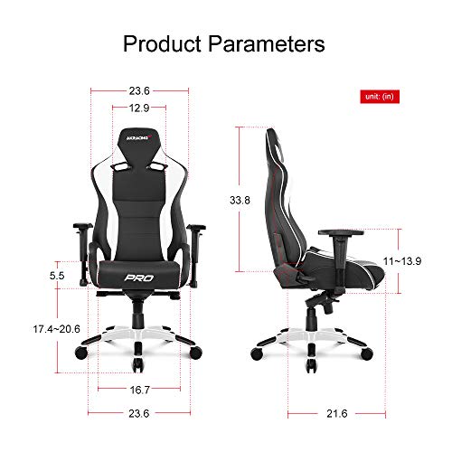 AKRacing Masters Series Pro Luxury XL Gaming Chair with High Backrest, Recliner, Swivel, Tilt, 4D Armrests, Rocker & Seat Height Adjustment Mechanisms, 5/10 Warranty