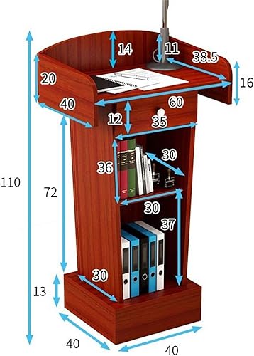 SMuCkS Wood Lectern Podium - Conference Room Speaking Platform