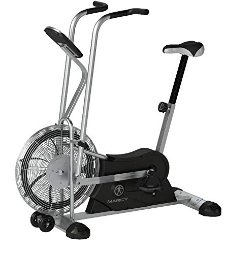 Marcy Exercise Upright Fan Bike for Cardio Training and Workout AIR-1 , black, 48.0' L x 25.0' W x 48.0' H