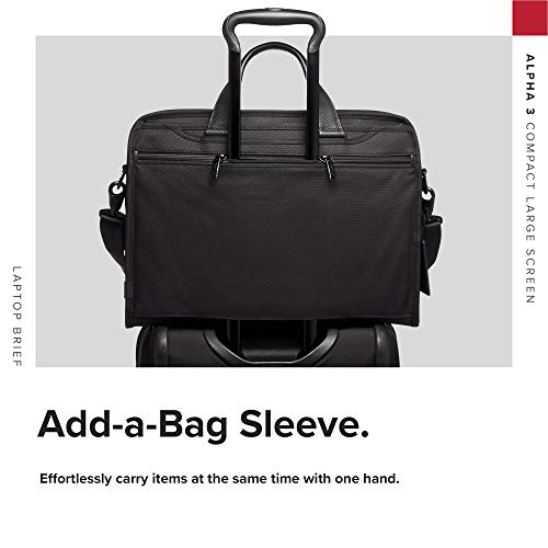 TUMI - Alpha 3 Compact Large Screen Laptop Brief Briefcase - 17 Inch Computer Bag for Men and Women - Black
