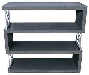 Homelegance Netto 3-Tier High Gloss Finished Bookcase, Gray
