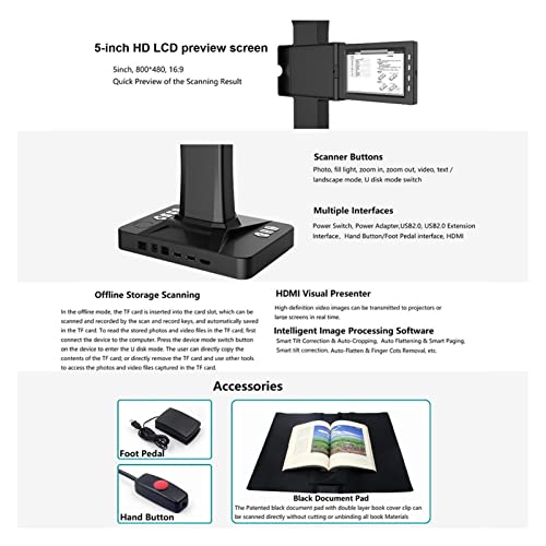Bevve Smart Document Scanner BS2000P with 18 MP Camera, OCR, Auto Curve Flattening