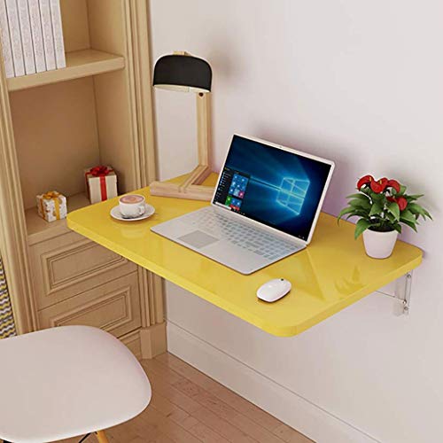 Wall-Mounted Drop-Leaf Table with Storage Shelves