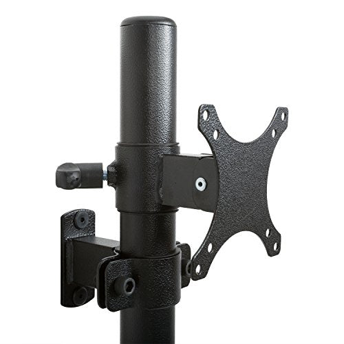 Versa Tables Black Adjustable Flat Wall Mounted Computer Workstation with Universal Monitor Mount and Keyboard Tray