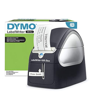 DYMO LabelWriter 450 Duo Label Maker, Black/Silver