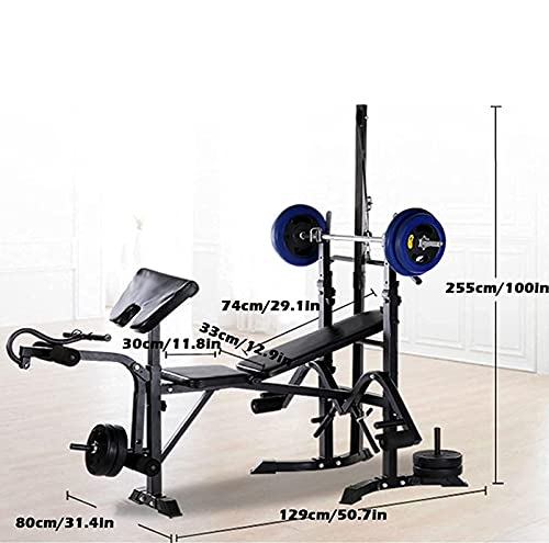 Amastore Olympic Weight Benches Adjustable Multifunctional Weight-Lifting Bed Body Workout Strength Training Weight-Lifting Machine Fitness Equipment for Home/Office/Gym（440lb）