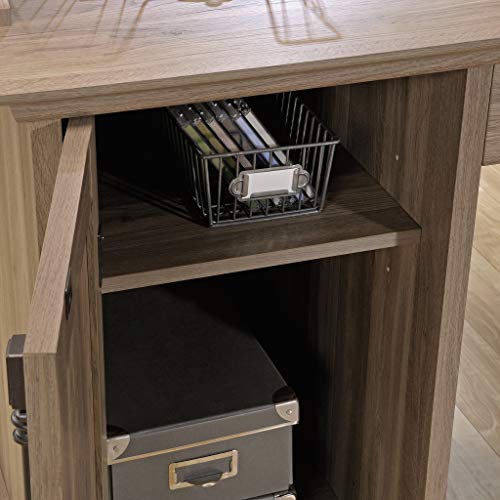Sauder 418270 Barrister Lane L-Desk, L: 68.90" x W: 68.90" x H: 31.85", Salt Oak finish