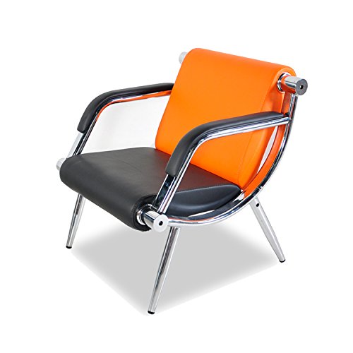 WALCUT 2Pcs PU Leather Office Reception Chair Waiting Room Visitor Guest Sofa Seat Orange
