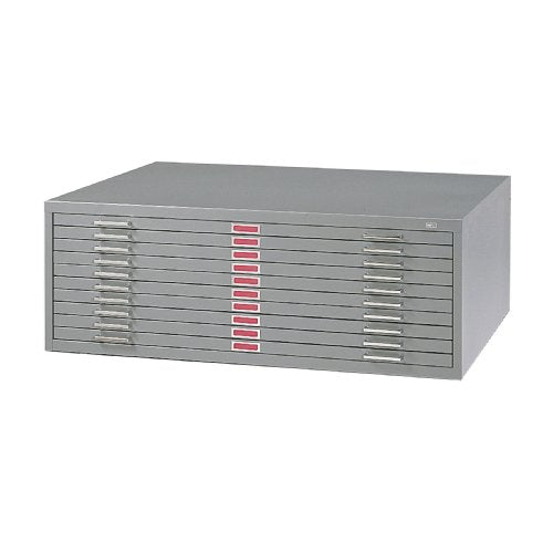 Safco Products 4986GR Flat File for 42"W x 30"D Documents, 10-Drawer (Additional options sold separately), Gray