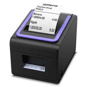 Receipt Printer, 3 1/8" 80mm POLONO PL330 Direct Thermal Receipt Printer, 300mm/s Bluetooth Receipt Printer with Auto-Cutter for ESC/POS Compatible with Windows Android iOS Bluetooth Serial USB