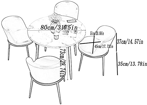 AkosOL Office Business Reception Room Dining Table Set with 1 Table and 4 Chairs (White)