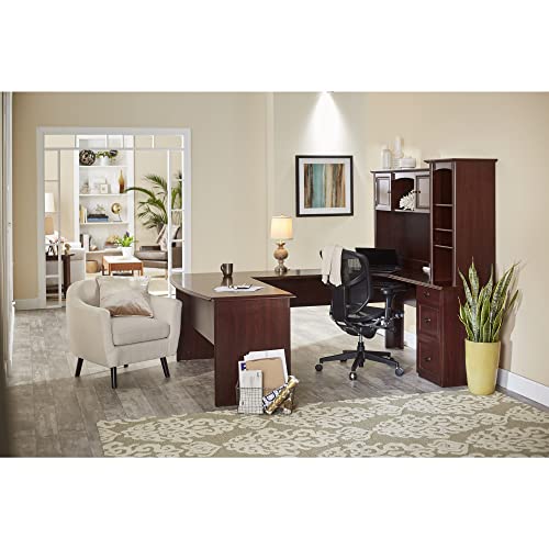 Realspace® Broadstreet 65"W U-Shaped Executive Corner Desk, Cherry
