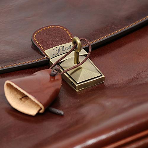 Firenze Laptop Leather Briefcase in Vecchio Brown