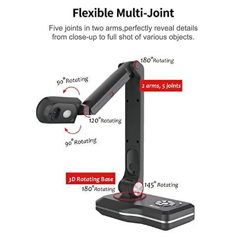 PENCHEN JOYUSING V500 Document Book Camera Scanner Auto Focus USB Plug&Play 8 Mega-pel HD High-Definition A3 Scanning Size - USB VGA Ports - Teachers Online Teaching
