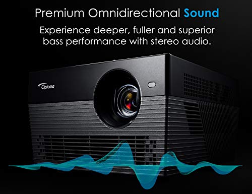 Optoma UHL55 True 4K HDR LED Smart Projector, 1500 lumens, Works with Alexa and Google Assistant, for Home Theaters and Outdoors, AutoFocus, Bluetooth Wireless Speaker