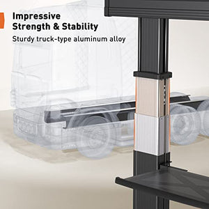 Perlegear Heavy-Duty Mobile TV Stand for 55-90 inch TVs up to 125 lbs