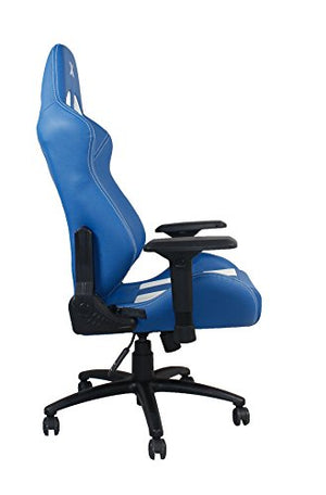 Finish Line White on Blue Checkered Flag Pattern Gaming and Lifestyle Chair by RapidX