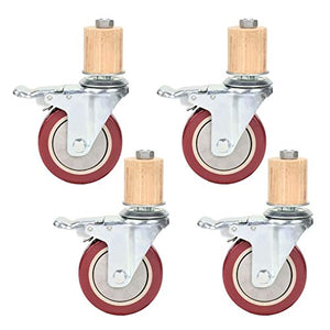 PodSi Furniture Swivel Castor Set - Heavy Duty Polyurethane Wheels