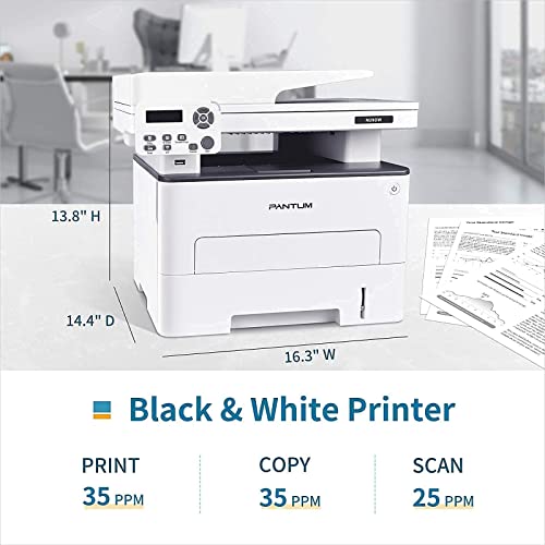 All-in-One Multi-Function Monochrome Laser Printer Scanner Copier Pantum M29DW, Pantum Toner Cartridge TL630 Yields 1500 Pages