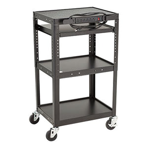 Norwood Commercial Furniture Electric Power AV Cart with Sliding Tray