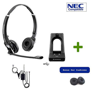 Sennheiser SD PRO2 Cordless Headset with NEC EHS Adapter - Compatible with Digital NEC Phones DT3xx/DT4xx, IP Phones DT7xx/DT8xx*