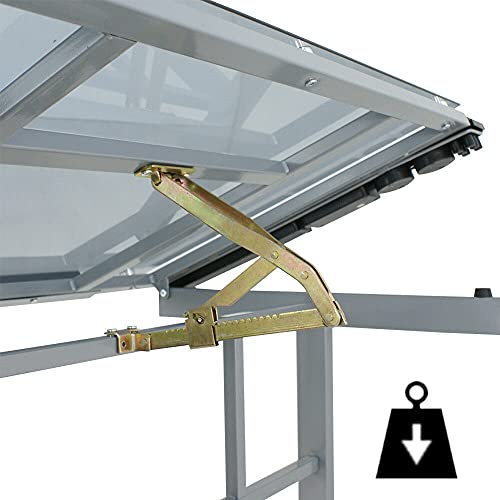 Drawing Desk Station Tempered Glass Adjustable Drafting Table W 4 Wheels Home YJYDD