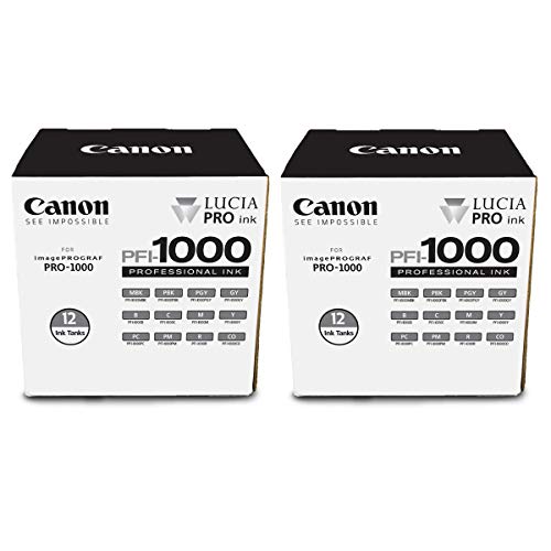 Canon 2 Pack PFI-1000 12 Ink Lucia PRO Pack for imagePROGRAF PRO-1000