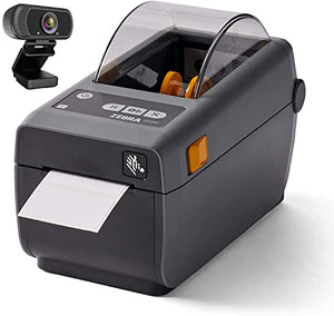 ZEBRA ZD410 Direct Handy Thermal Monochrome Black and White Label Desktop Printer, Grey - Print Width of 2 in, Bluetooth, USB and Ethernet Port Connectivity - ZD41022, BROAGE External Webcam