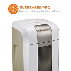 Bonsaii Heavy Duty Paper Shredder, 12-Sheet Cross-Cut with 60 Minutes Continuous Running Time, Quiet Shredders Machine for Office/Home Use, Shreds CD/Credit Card/Staples, White(EverShred Pro 3S16)