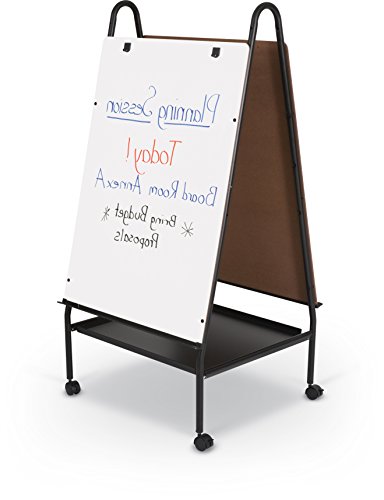 Best-Rite Wheasel, Double Sided Dry Erase Melamine Whiteboard Easel, 65"H x 28.75"W x 27"D (759)