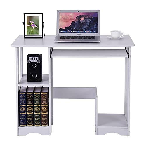 QIAOLI Folding Desk Computer Desk, Desktop Home Modern Simple Minimalist Desk Writing Desk Laptop Study Table Office Workstation for Home Office,White Computer Desk