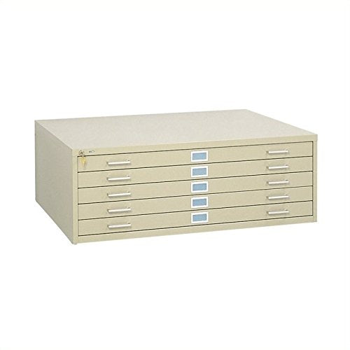 Scranton & Co 5 Drawer Metal Flat Files Cabinet for 30" x 42" in Sand Beige