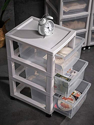 RANRANJJ Rolling Storage Cart with Clear Drawers, White, 39 * 32 * 80CM