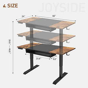 Joyside Electric Height Adjustable Desk with Keyboard Tray, 48 x 24 Inch Electric Standing Desk Height Desk Home Workstation