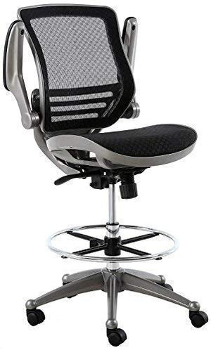 Harwick Evolve All Mesh Heavy Duty Drafting Chair, Gunmetal Finish