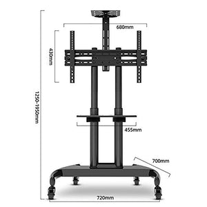 Generic Universal TV Stand/Cart - Heavy Duty Rolling TV Cart for 32-70 Inch TV, 1.9M Height, 75Kg Load