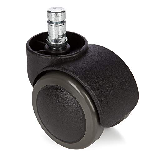IkiCk 2" Office Chair Caster Wheel for Hardwood Floor Furniture - Swivel Rubber Castor - Standard Stem Size 11x21mm