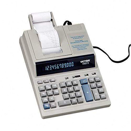 Victor 1460-4 12 Digit Extra Heavy Duty Commercial Printing Calculator, Black, 3.3" x 8" x 12.3"