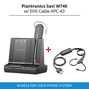 Plantronics Savi W740 Wireless Headset System with EHS Cable APC-43, Bundle for Cisco Phone Systems