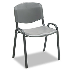 Safco Stacking Chairs Charcoal w/Black Frame 4/Carton