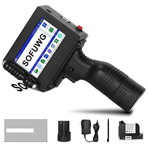 Handheld Inkjet Printer, Intelligent Handheld Printer with 4.3 Inch Touch Screen Quick-Drying Ink Cartridge for Logo/Bar/Label/Picture/Graphics Code(Support 20 Languages) (Mode B)
