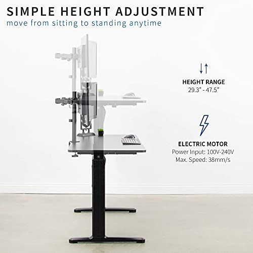VIVO Electric 55 x 24 inch Stand Up Desk, Complete Height Adjustable Standing Home & Office Workstation with Push Memory Controller, Black Frame and Top, DESK-E155TB